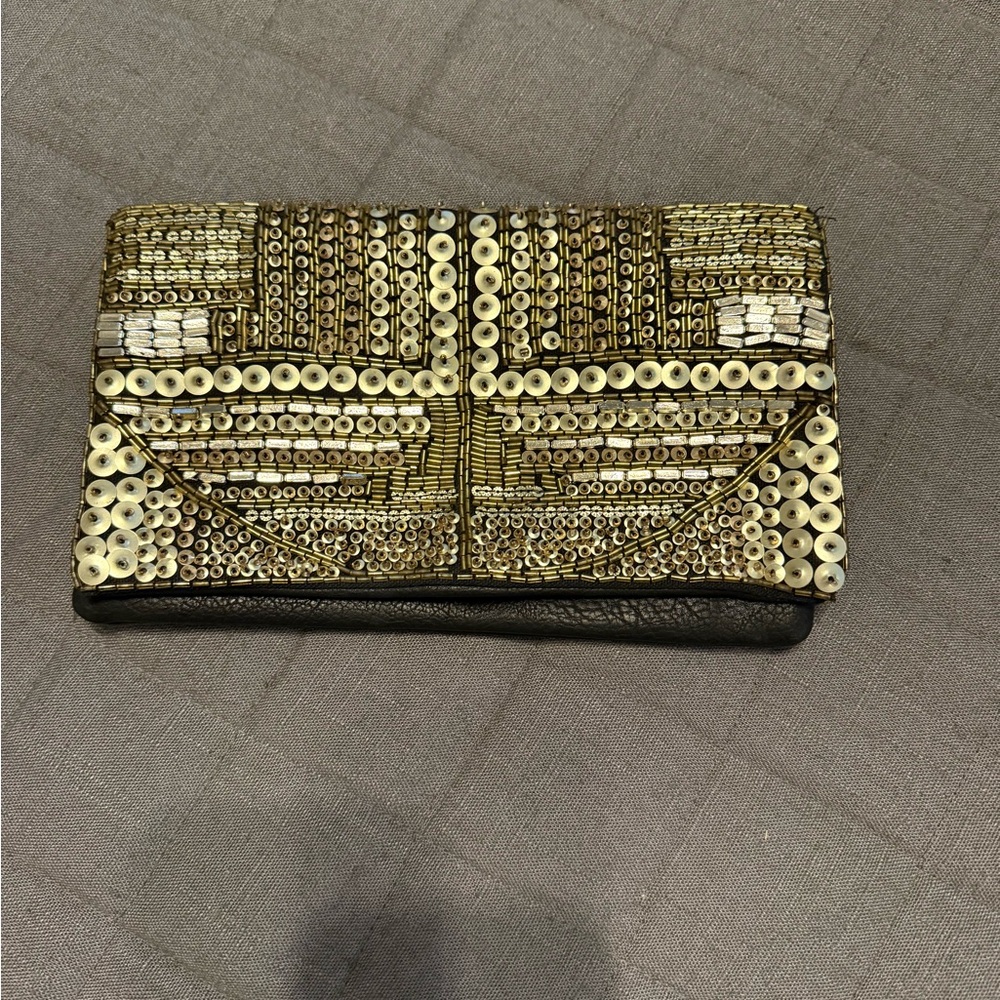 BCBGeneration Elegant Gold and Black Clutch